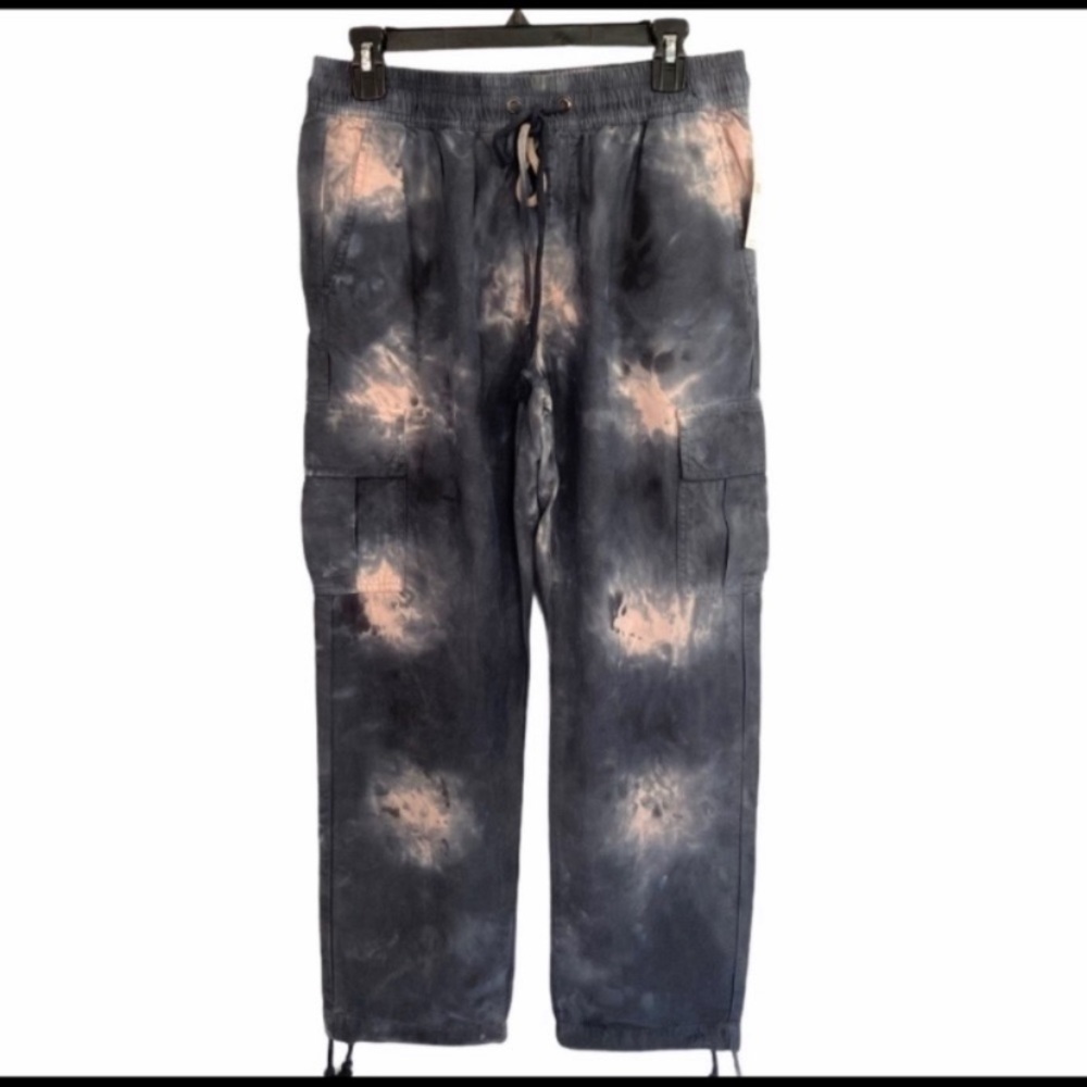 Anthropologie Tie-Dye Track Pants in Black and White
